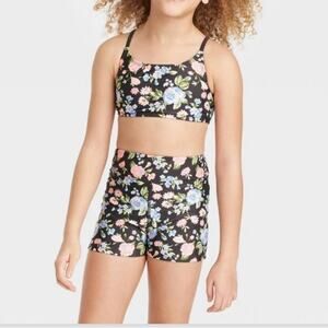 Art class  floral bike short with adjustable back top set